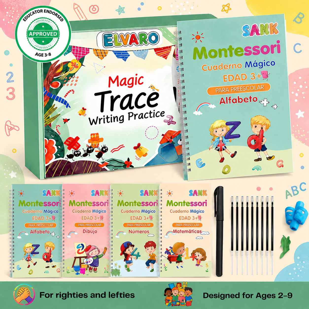 Elvaro MagicTrace Workbook for Kids